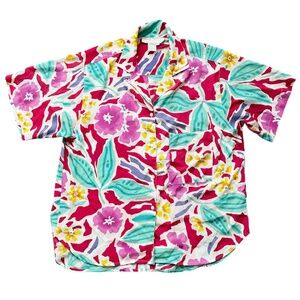 Vintage La Chine Classic by Galinda Wang Floral Shirt Size 10
